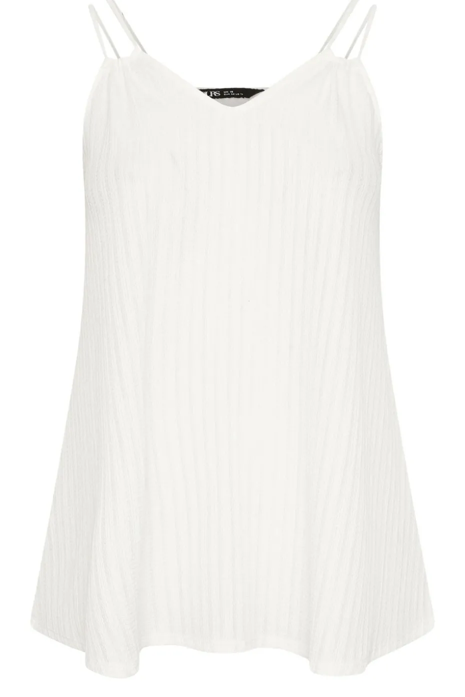 Yours Curve White Textured Double Strap Cami Top