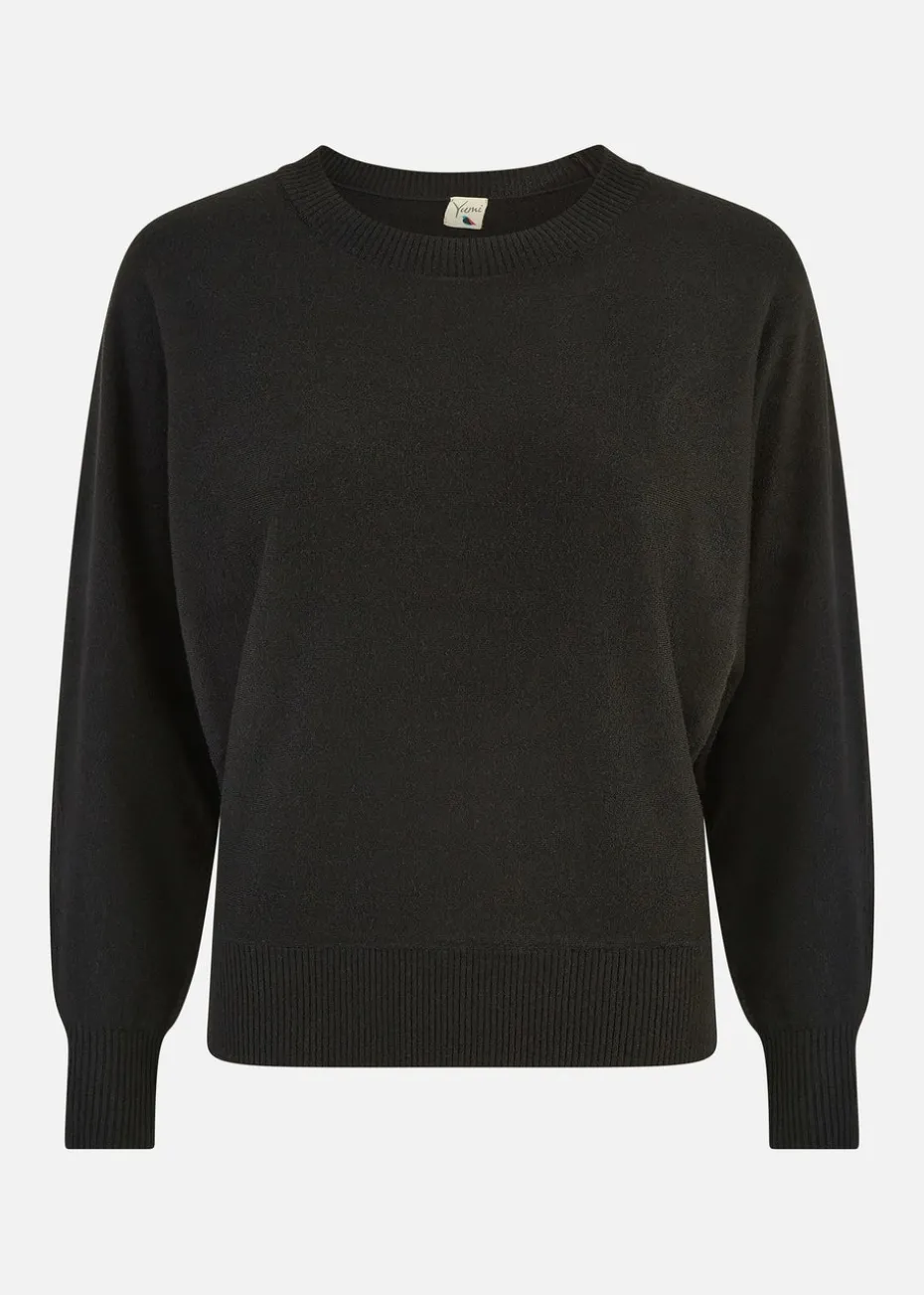 Yumi Black Knitted Batwing Jumper