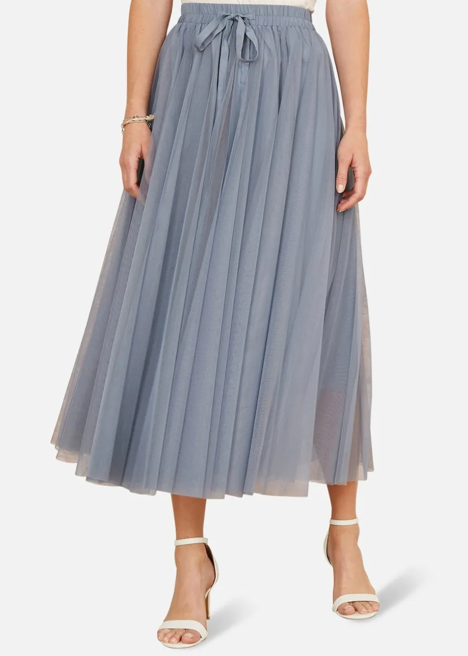 Yumi Blue Mesh Tulle Skirt