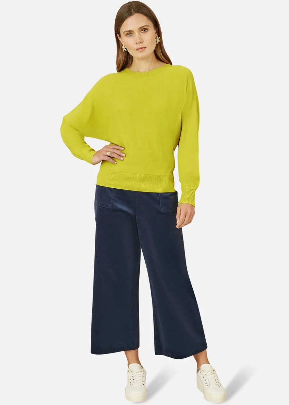 Yumi Lime Knitted Batwing Jumper