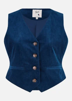 Yumi Teal Cord Waistcoat