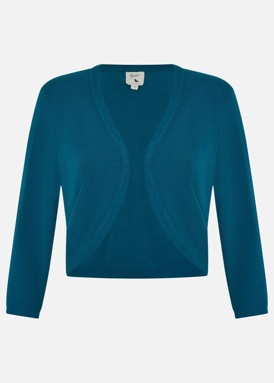 Yumi Teal Knitted Bolero
